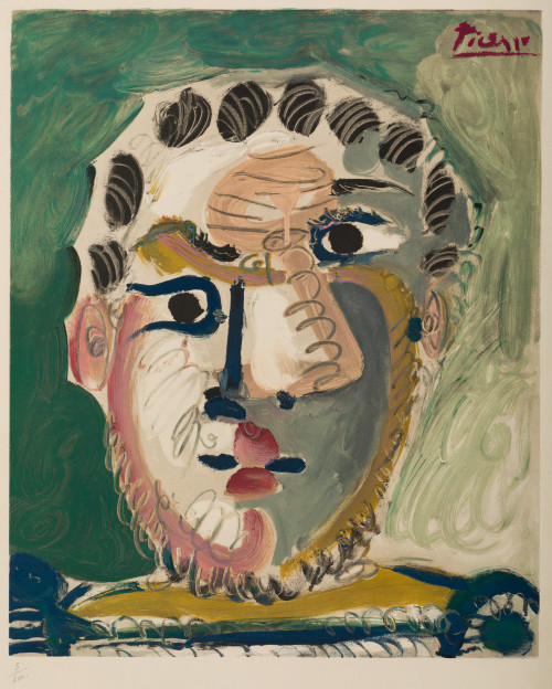 PABLO RUIZ PICASSO (DESPUES), “Cabeza de hombre barbudo”, 1