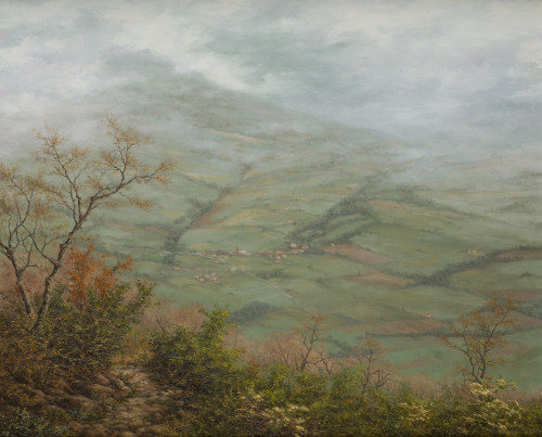 ALFONSO CANTOLLA &#39;&#39;KANTOYA&#39;&#39;, "Paisaje montañoso con neblin