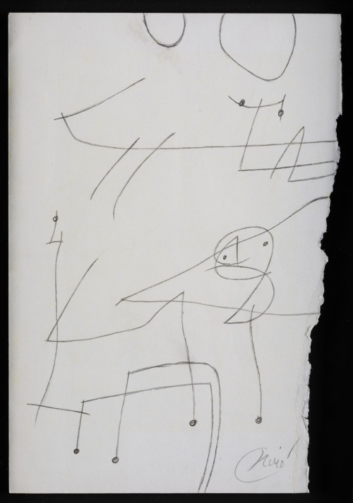 JOAN MIRÓ, "Personnage oiseaux", 1978, Grafito sobre papel