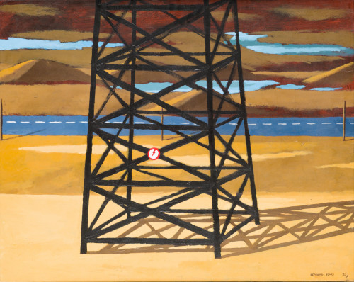 LEONARD BEARD, "Torre eléctrica", 1992, Acrílico sobre tela 