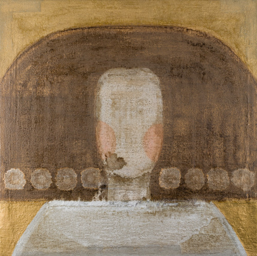 ANNA MIQUEL I ANDREU, "Retrato Dorado", 2012, Técnica mixta
