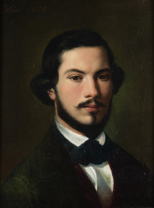 ANÓNIMO, "Retrato de caballero", 1850, Óleo sobre lienzo