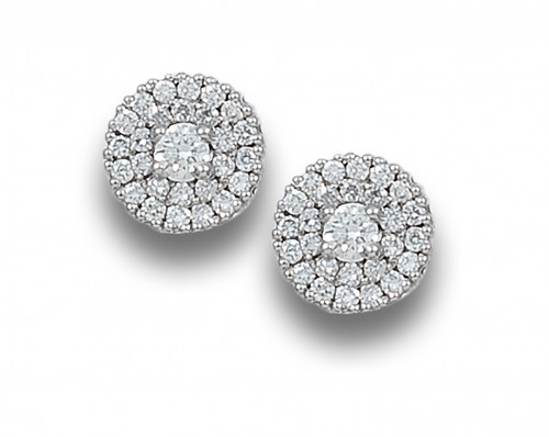 PENDIENTES DE ORO BLANCO Y DIAMANTES
