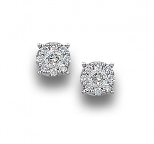 PENDIENTES DE ORO BLANCO Y DIAMANTES