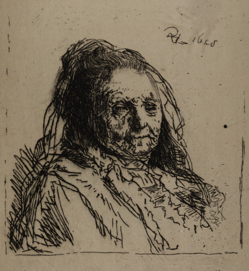REMBRANDT VAN RIJN, "La Madre de Rembrandt: busto, hacia la