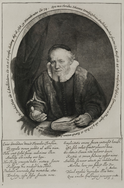 REMBRANDT VAN RIJN, "Retrato de Jan Cornelis Sylvius, predi