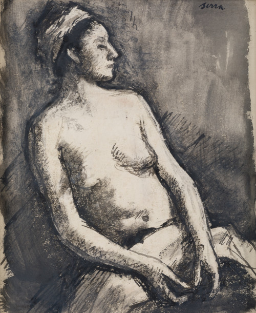 FRANCISCO SERRA CASTELLET, "Desnudo femenino", Tinta sobre 