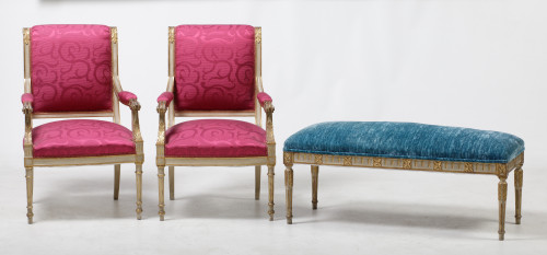 Pareja de butacas de estilo Luis XVI, S. XX