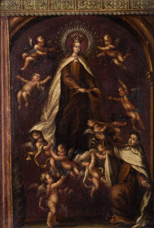 ESCUELA MADRILEÑA, "Aparición de la Virgen del Carmen a an 