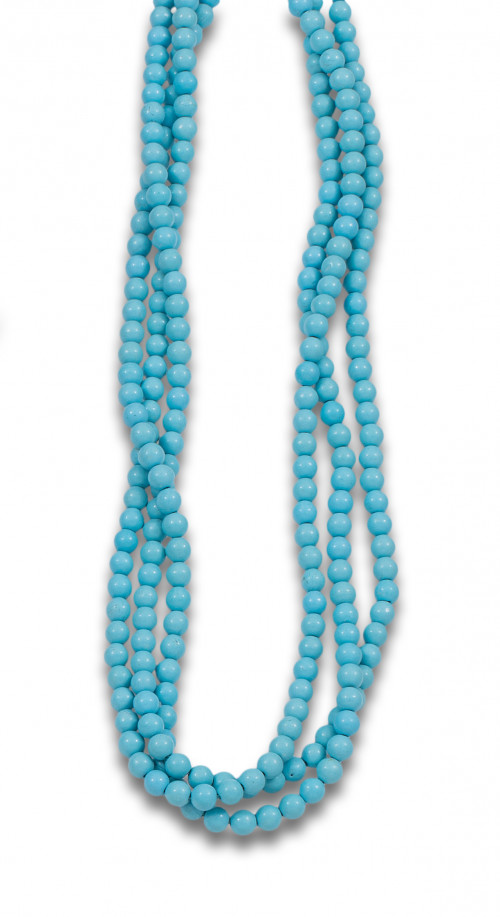 GARGANTILLA DE TRES HILOS CON BOCHE DE ORO AMARILLO 