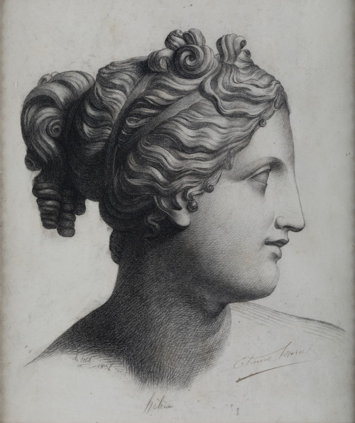 ESCUELA FRANCESA, "Academia: Helena", 1836, Garfito sobre p