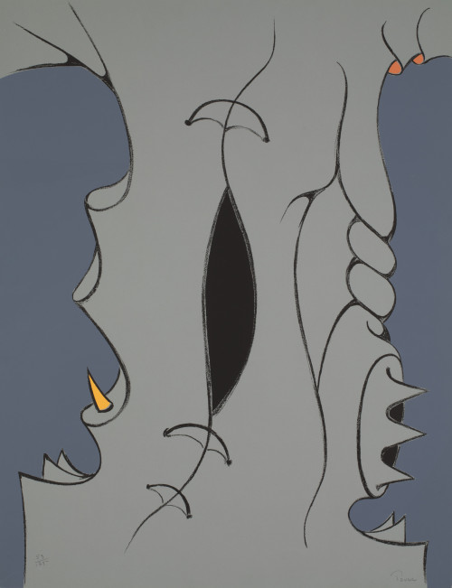 IVÁN TOVAR, “Figura surrealista” 1973, Serigrafía sobre pap