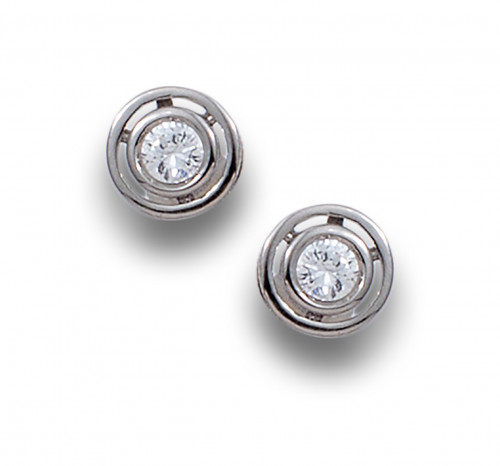 PENDIENTES DE DIAMANTES EN DOBLE CHATÓN DE ORO BLANCO