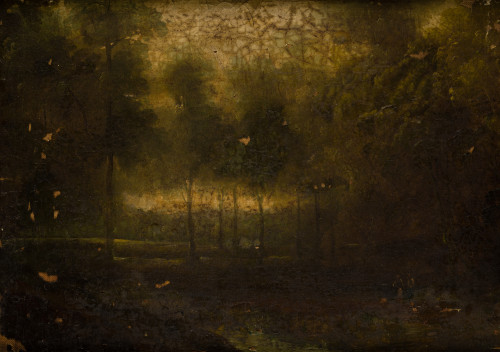 ANÓNIMO, "Paisaje", Óleo sobre lienzo