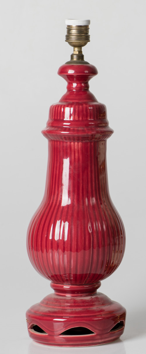 Lámpara de mesa de cerámica esmaltada, S. XX
