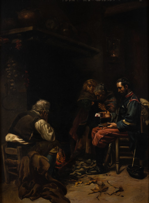 E. DE LA VEGA , "Por la patria", Óleo sobre lienzo.