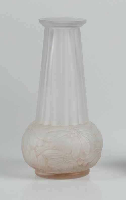 Jarrón de cristal Art Decó manufactura Espaivet, Francia, c