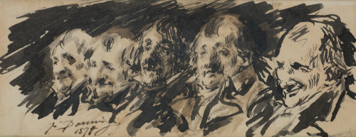 FRANCISCO DOMINGO Y MARQUÉS, "Retratos masculinos", Tinta c