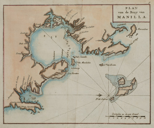 GEORGES ANSON, "Manila. Carta náutica de la bahía", Grabado