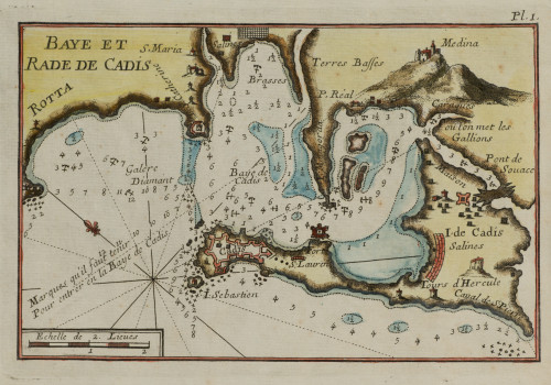 JOSEPH ROUX, "Cádiz. Carta náutica de la bahía y rada o pue