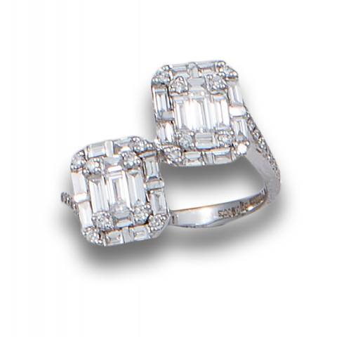 SORTIJA TÚ Y YO DE DIAMANTES Y ORO BLANCO