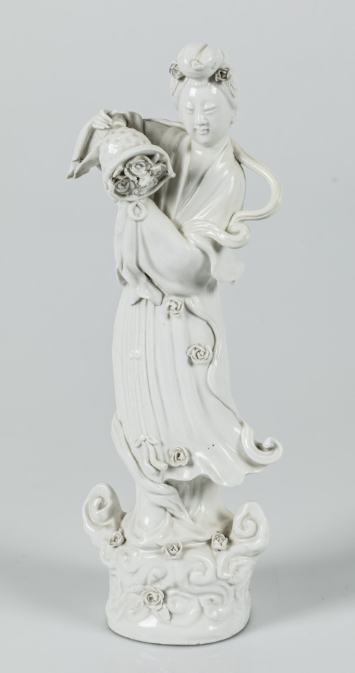 "Guanyin", figura de porcelana "blanc de Chine", China, S.X