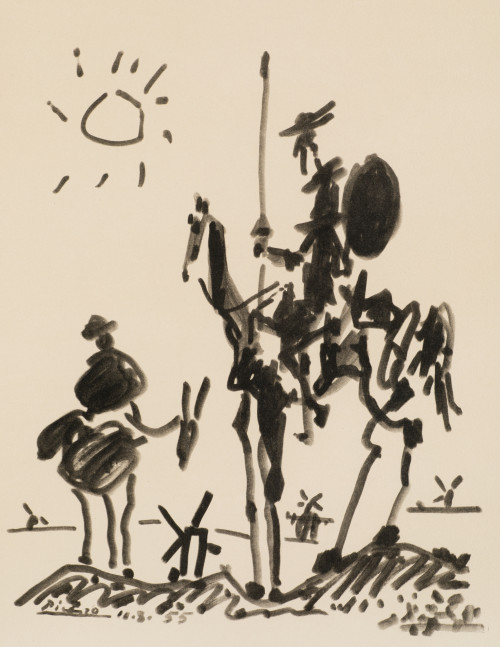 PABLO RUIZ PICASSO (DESPUES), “Don Quijote y Sancho”, Litog