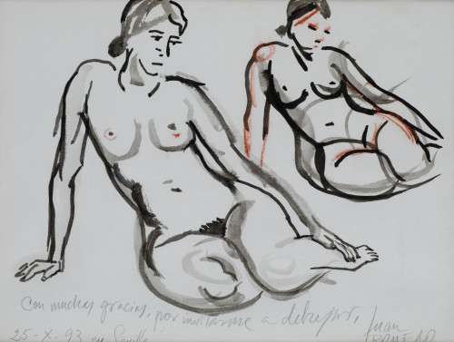 JUAN ROMERO FERNÁNDEZ, "Desnudos femeninos", 1993, Acuarela
