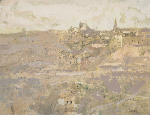 ALEJANDRO QUINCOCES, "Toledo", Óleo sobre tabla