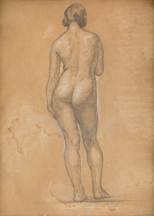 ATRIBUIDO A JULIO  MOISÉS, "Mujer desnuda de espaldas", Gra