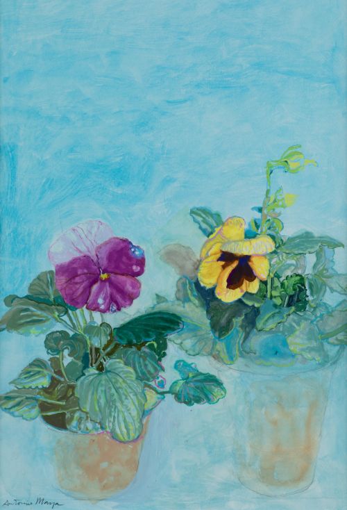 ANTONIO MAYA CORTES, "Jarrones con flores"