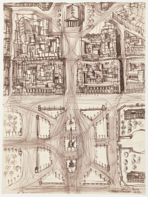 JOAQUÍN VAQUERO TURCIOS, "Vista aérea de París", 1955, Tint