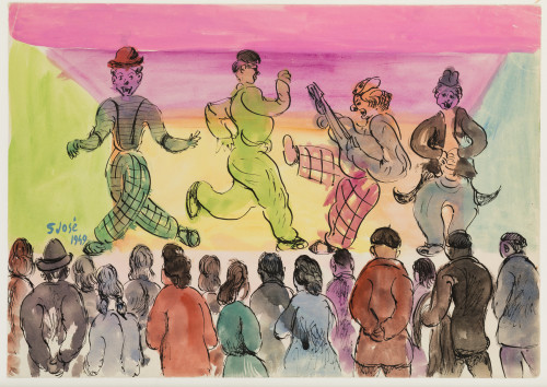 FRANCISCO SAN JOSE GONZÁLEZ, "Escena circense", 1949, Tinta
