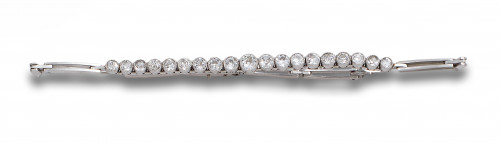 PULSERA ANTIGUA RIVIERE DE DIAMANTES, EN ORO BLANCO