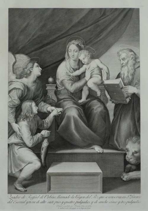 FERNANDO SELMA, "Virgen del Pez despúes de Rafael", Grabado