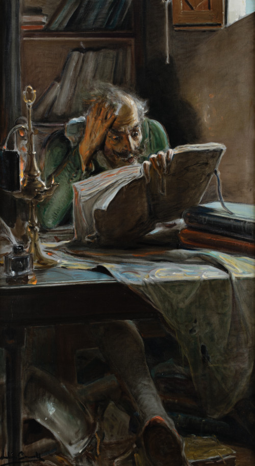 JULIO BORRELL, "El Quijote", Óleo sobre lienzo