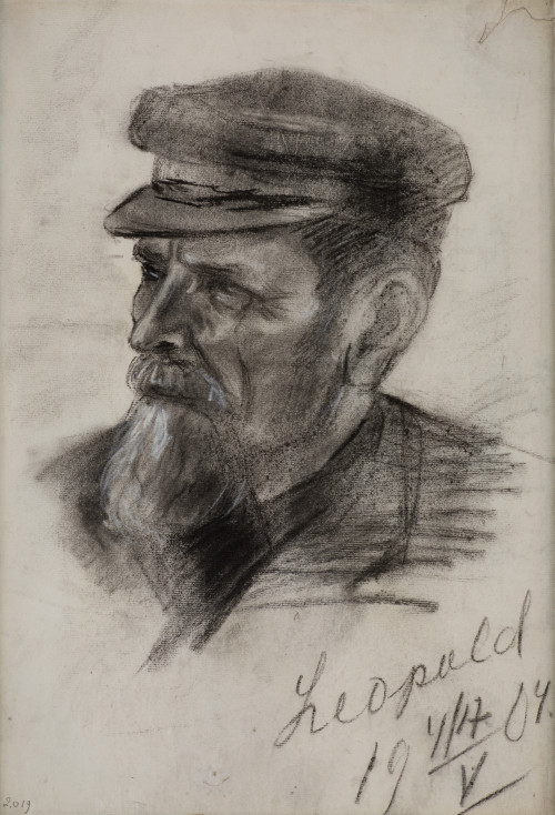 SONIA  DELAUNAY, "Leopold", 1904, Carboncillo y albayalde s