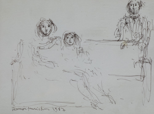 RAMÓN MURIEDAS, "Figuras", 1987, Tinta sobre papel