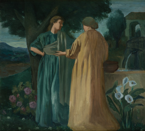 JOAQUIN TORRES GARCIA, "Paisaje con figuras", c.1903, Óleo 