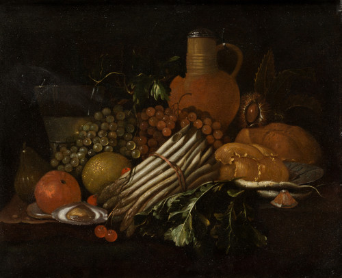 ESCUELA FLAMENCA, "Bodegón de cocina", Óleo sobre lienzo