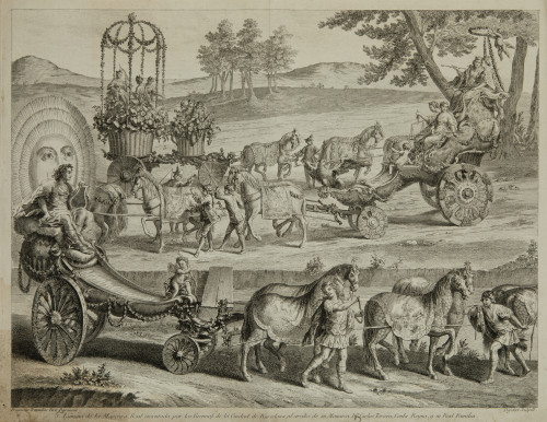 ANTOINE JEAN DEFEHRT, "El carro de Apolo", Aguafuerte y bur