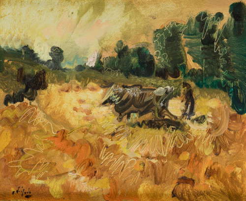 ÁLVARO DELGADO, "Paisaje con campesinos"