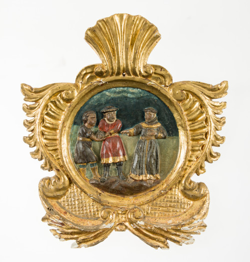 Relieve madera tallada y dorada San Antonio