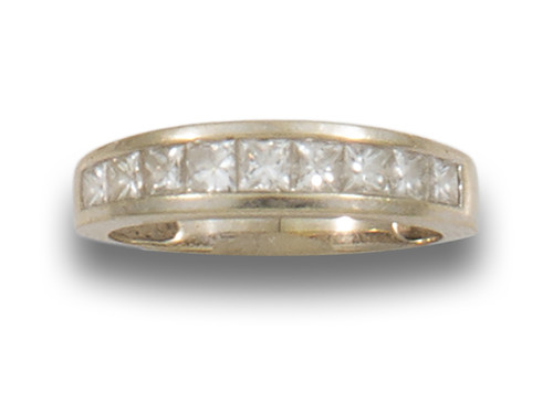 SORTIJA, MEDIA ALIANZA DE DIAMANTES, EN ORO BLANCO