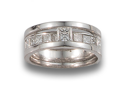 SORTIJA DE ORO BLANCO Y DIAMANTES