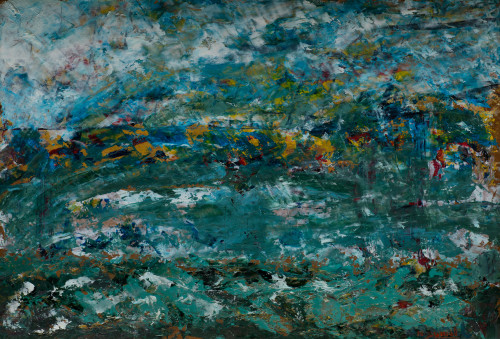 NELSON ZÚMEL, "Paisaje", Técnica mixta sobre tablex