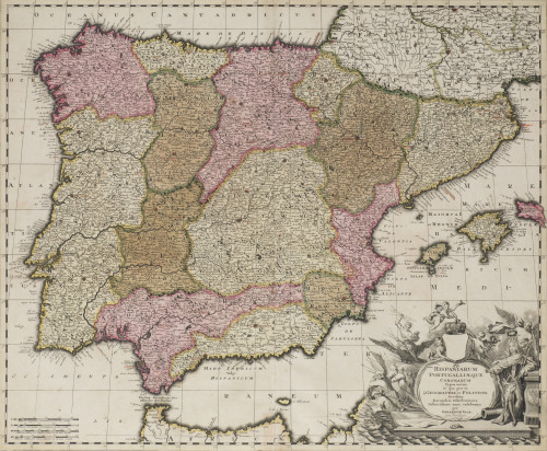 GERARD VALK, "Mapa de las coronas de España y Portugal", Gr