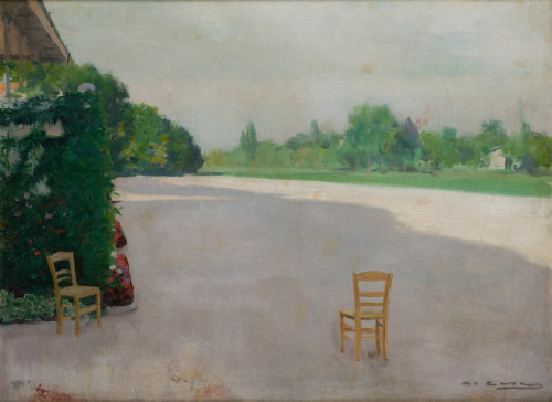 RAMÓN  CASAS Y CARBO, "Apunte para el cuadro del hipódromo"