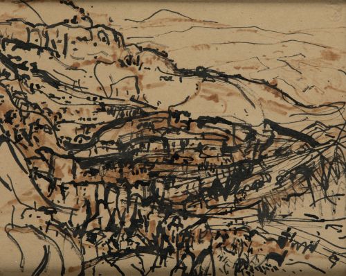 JOAN ABELLÓ, "Paisaje", Tintas sobre papel 