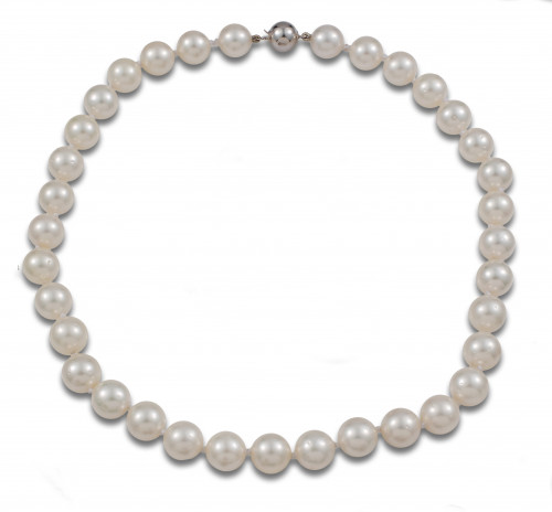 COLLAR DE PERLAS AUSTRALIANAS, BROCHE DE ORO BLANCO